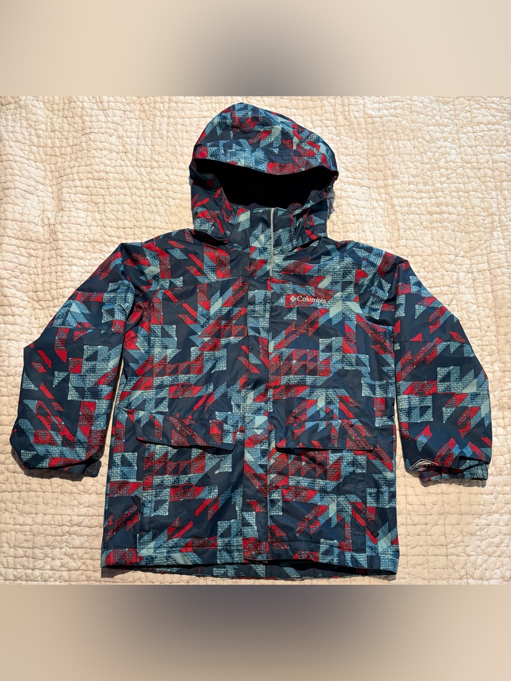 Columbia Boys Winter Coat Hooded Size Small (8) Interchange Omni Tech Out Grow